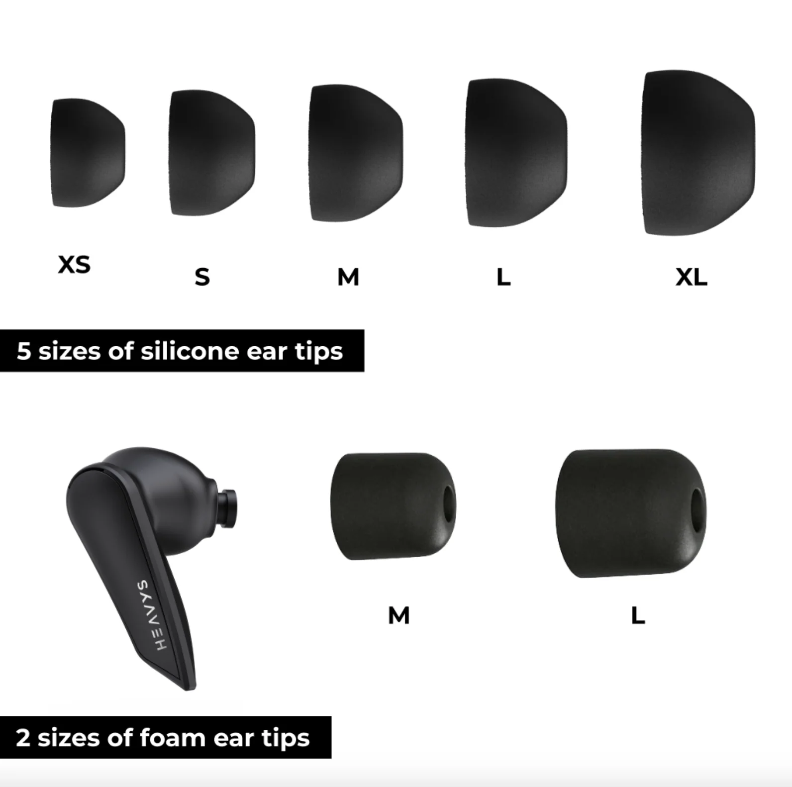 411-silicone-memory-foam-ear-tips-for-heavys-h1e-earbuds-7-size-replacement-kit-1.webp Silicone & Memory Foam Ear Tips for Heavys H1E Earbuds - 7 size Replacement Kit